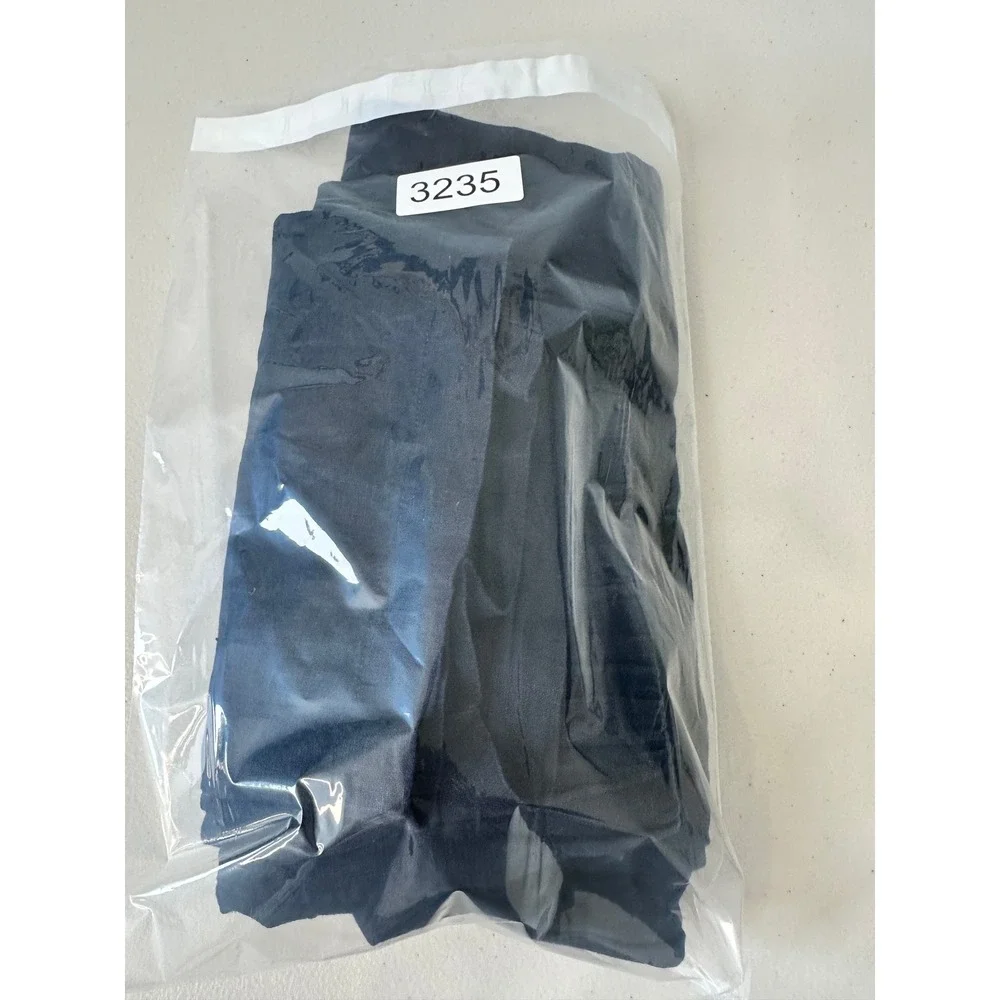 Quince Linen Pants Size L Deep Blue Navy Pull on Straight Leg Elastic Waist
